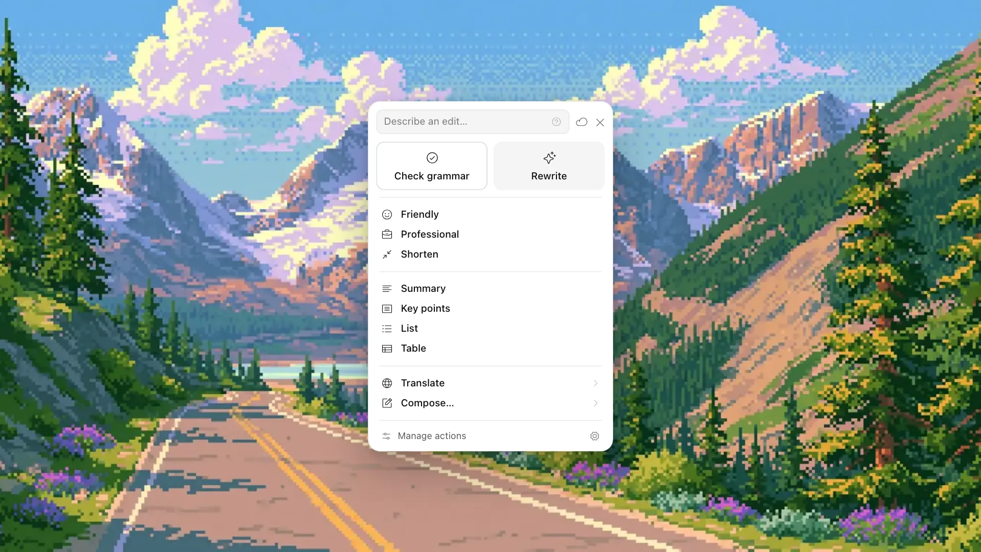 Edit text faster with the Actions Panel