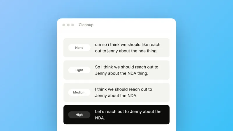 Introducing Cleanup